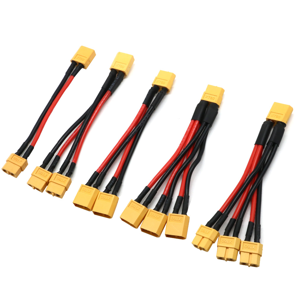Parallel Battery Connector Y Splitter Dual Extension Silicone Wire For RC Battery ESC 1 Female To 2 Male