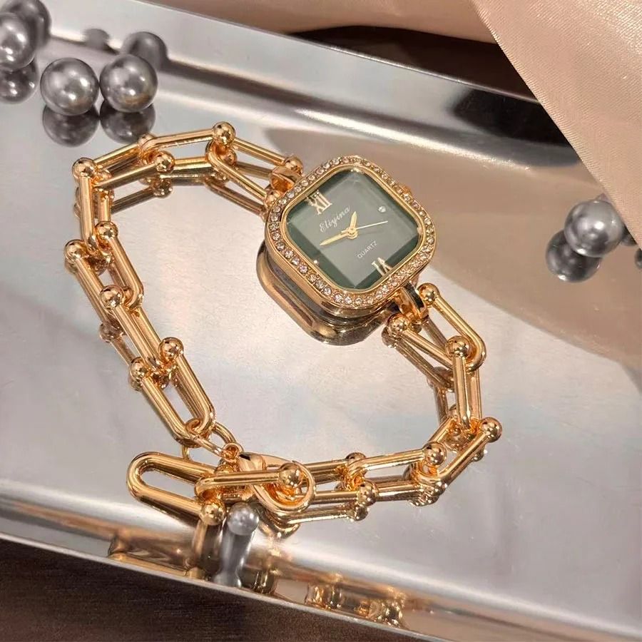 Luxury Multi Faceted Square Bracelet Watch Creative Mid Century Minimalist High End Timepiece For Women gold