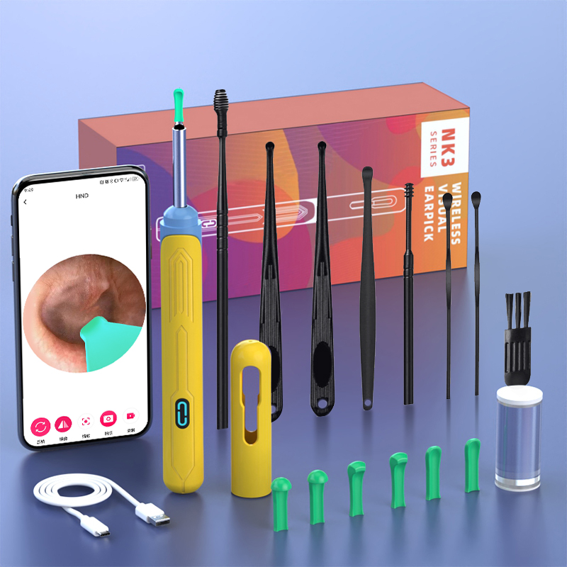 Ear Cleaner With Camera Set USB C Charging Ear Wax Removal Tool For Clear Ears set1 white