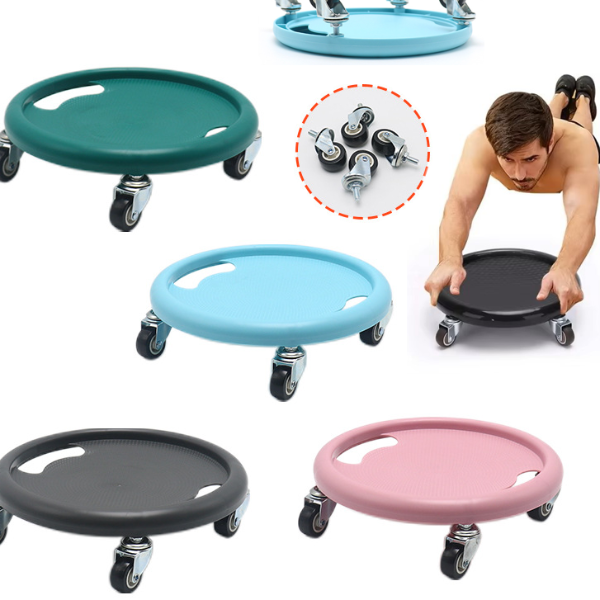 Abdominal Disc Skateboard Roller Plate Wheel Stainless Steel Fitness Gym Equipment For Abs & Core Training grey