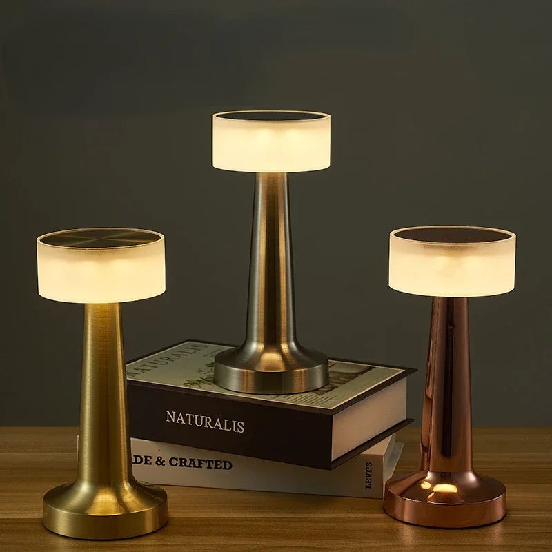 Rechargeable LED Bar Table Lamp Gold Touch Dimmable Wireless Night Light b rose Gold