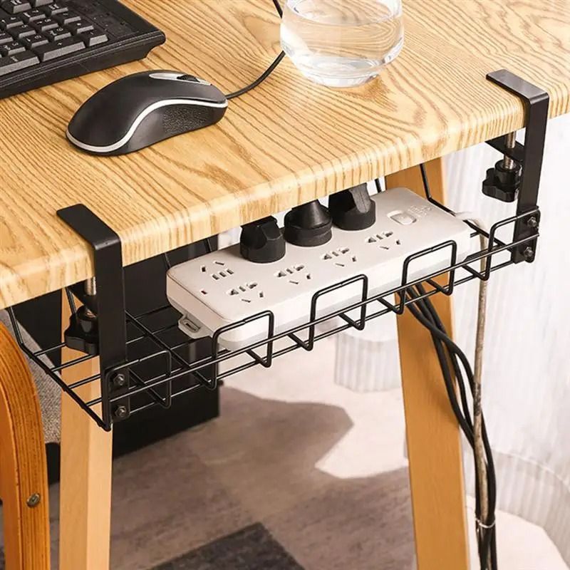Under Desk Wire Management Shelf High Performance Cable Management Tray & Heavy Duty Cord Organizer Rack cable Tray 01