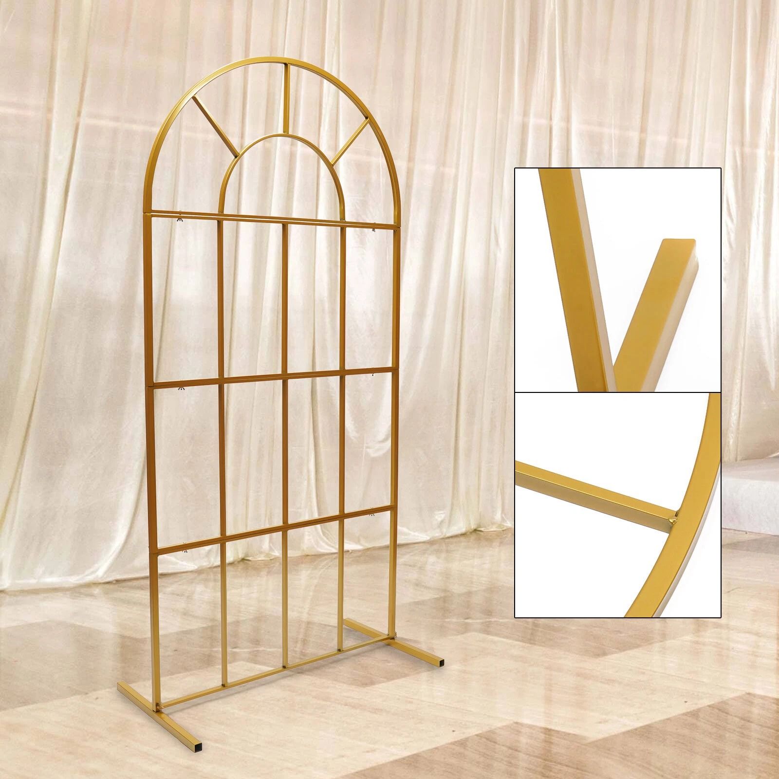 Easy To Assemble Gold Metal Arch Stand For Weddings, Parties, And Events Easy To Assemble Gold Metal Arch Stand For Weddings, Parties, And Events