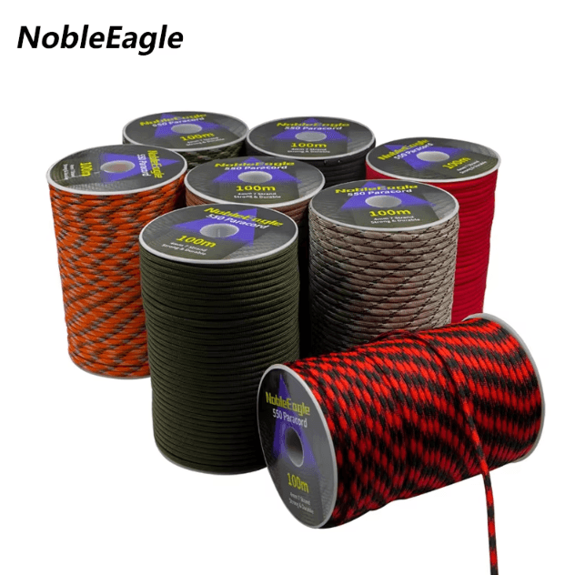 Military 550 Paracord Rope 7 Strand 4 Mm Survival Parachute Cord For Outdoor, Camping & DIY brown 31m