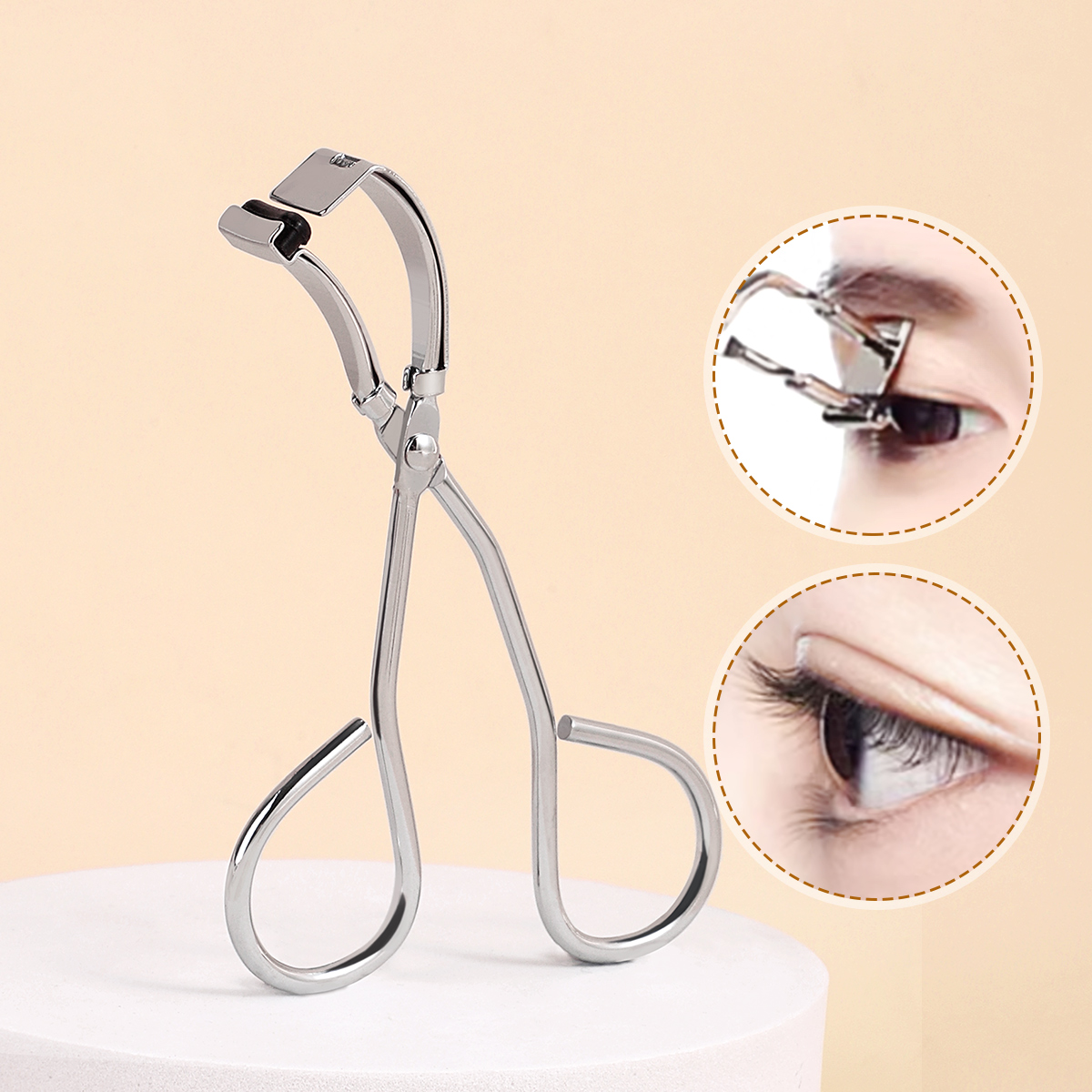 Stainless Steel Portable Eyelash Curler, Wide Angle Curling Tool For Extensions black