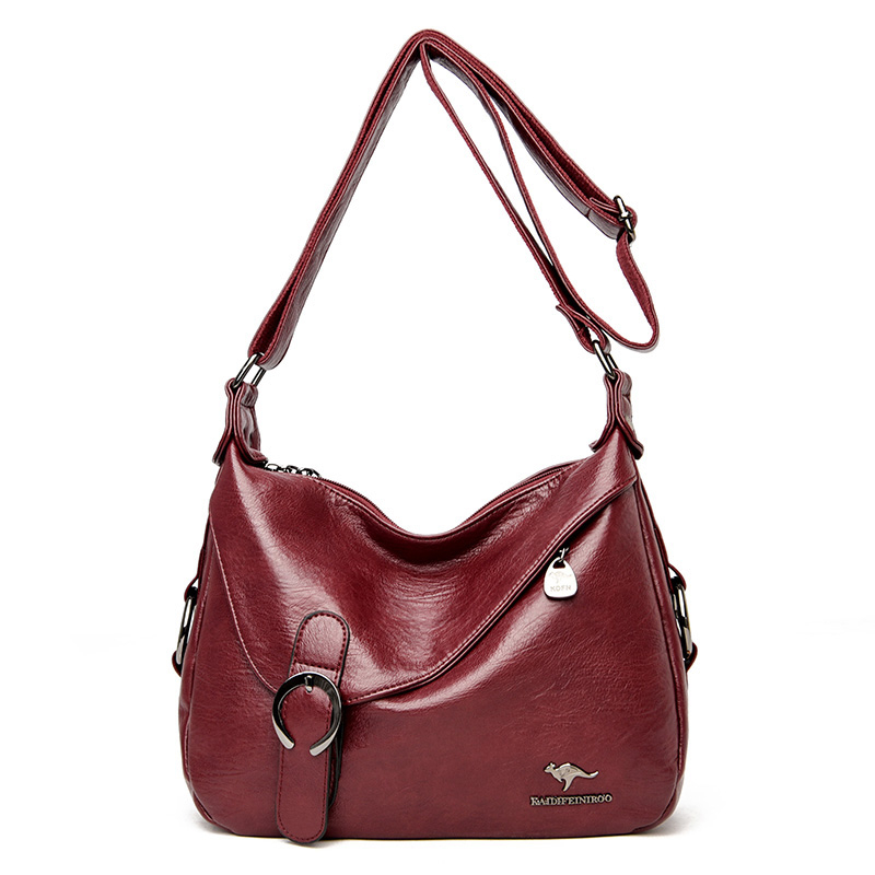 Luxury Soft Leather Shoulder & Crossbody Bag For Women red