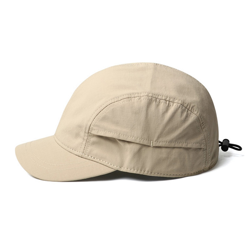 Lightweight Short Brimmed Baseball Cap Quick Dry Polyester, Adjustable Buckle, Sun Protection & Breathable Brim gray