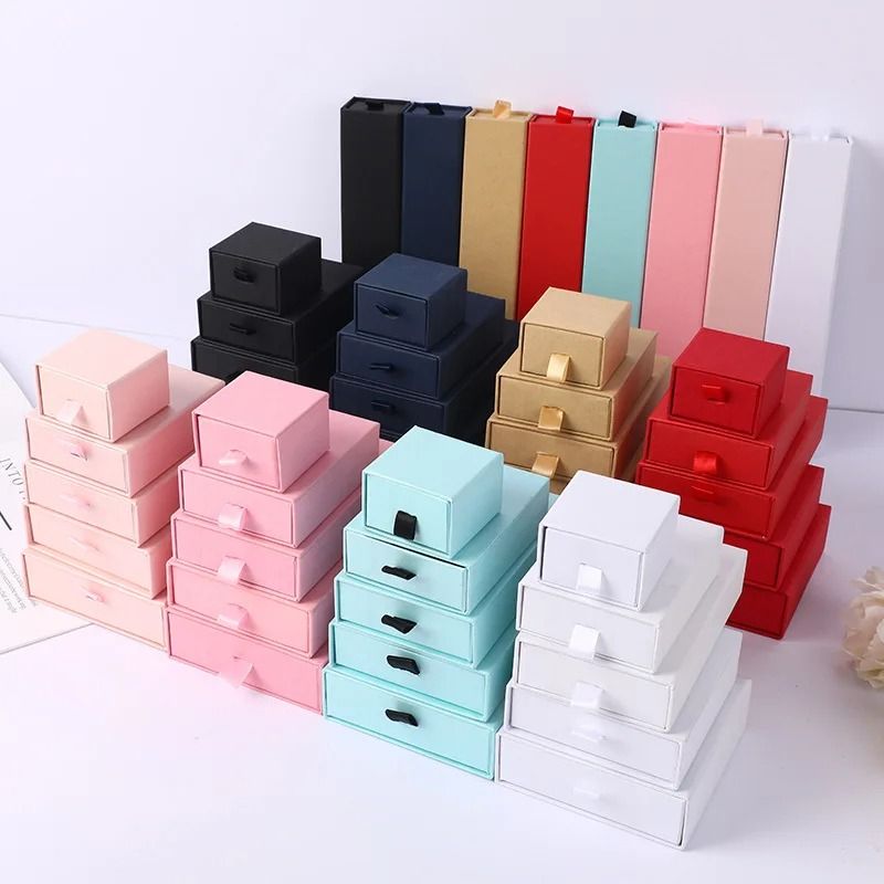Drawer Jewelry Organizer Box High Performance Packing & Display For Rings & Necklaces (12pcs) light Blue 7 X 9 X 3 Cm
