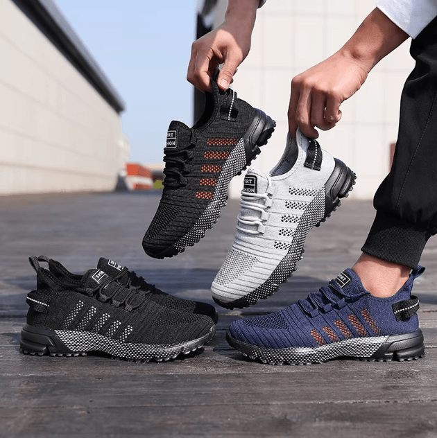 Men Breathable Lightweight Mesh Casual Sneakers Comfortable Slip On Running Shoes gray 43(us 10.5)