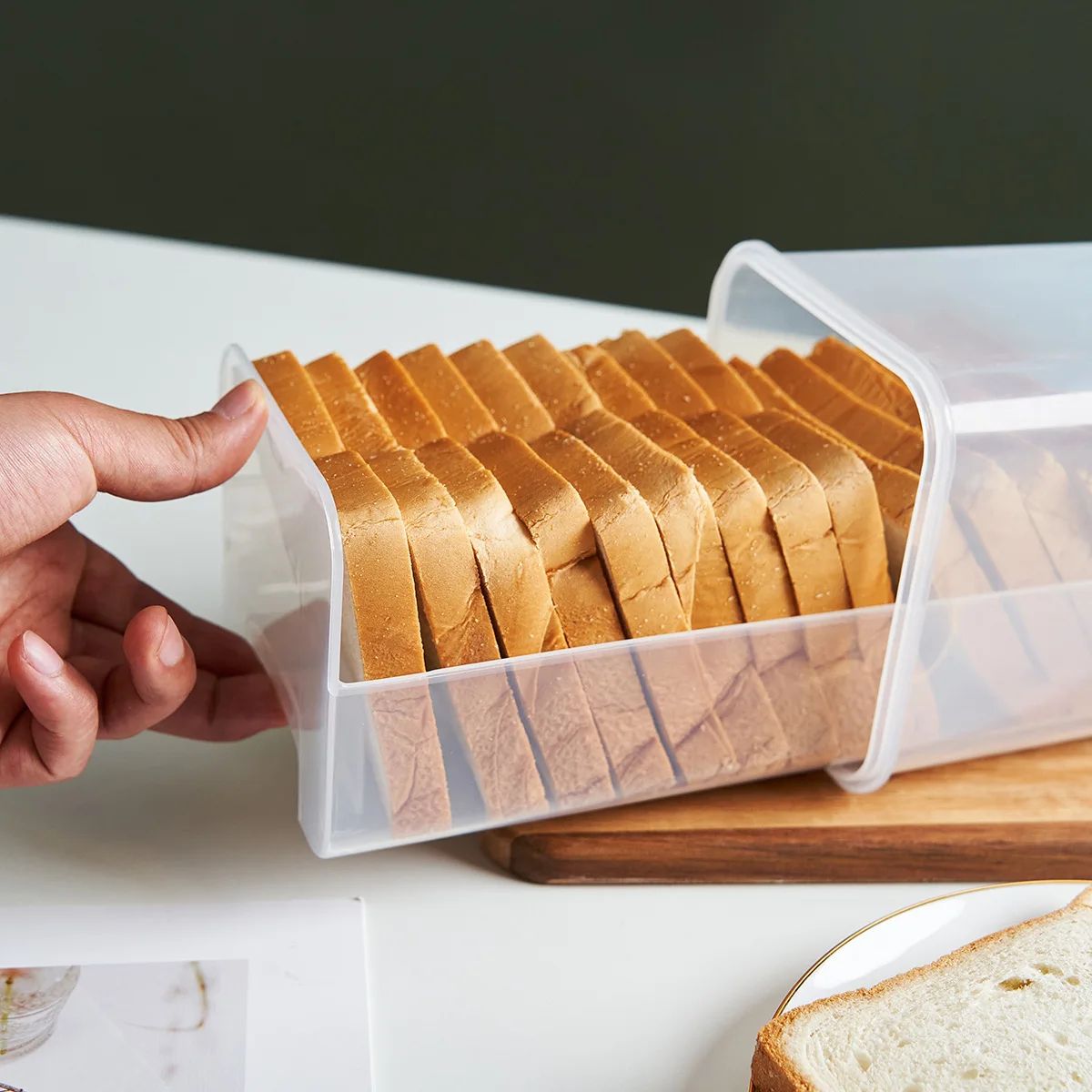 Airtight Bread Box For Homemade Loaves Clear Tall Bread Loaf Container With Lid black Without Drawer