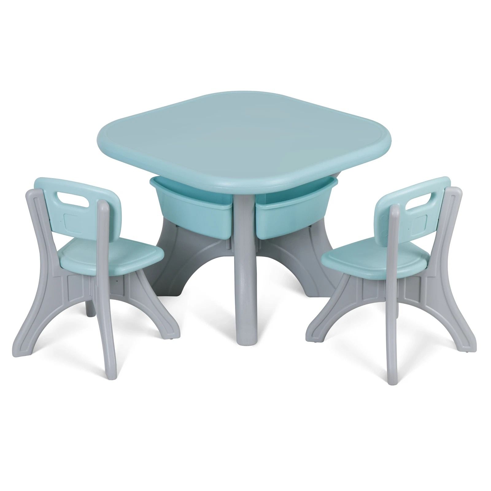 Detachable Kids Play Table And Chairs Set, Toddler Learning Table With Storage Pocket Detachable Kids Play Table And Chairs Set, Toddler Learning Table With Storage Pocket