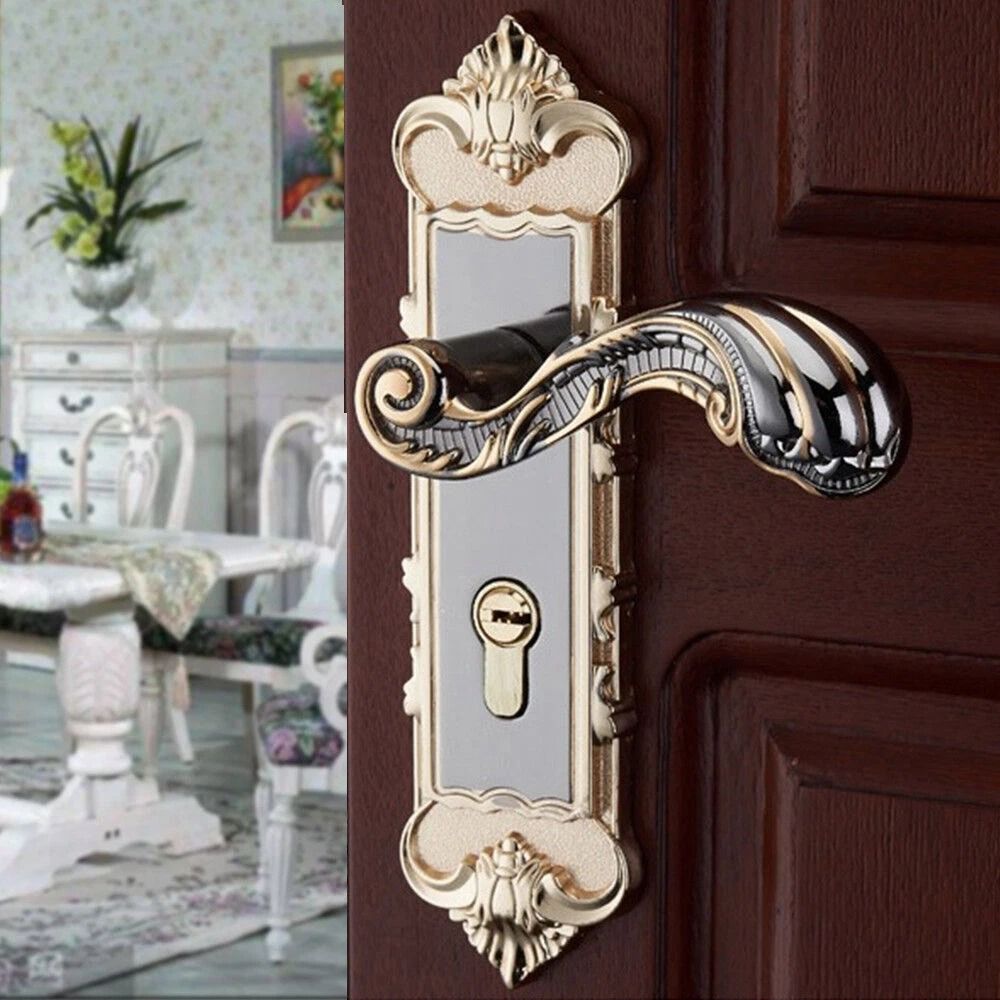 Antique Euro Security Entry Lever Door Lockset, Dual Knob With Keys Antique Euro Security Entry Lever Door Lockset, Dual Knob With Keys