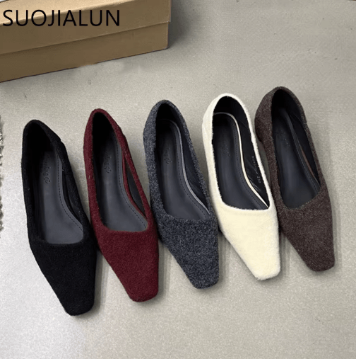 SUOJIALUN Women Square Toe Pumps Elegant Low Heel Slip On Office Shoes 5088 3 Brown 38(us 7)