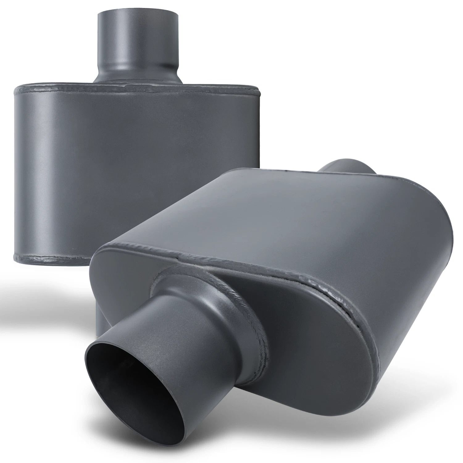 High Performance Stainless Steel Chamber Exhaust Muffler Universal Fit High Performance Stainless Steel Chamber Exhaust Muffler Universal Fit