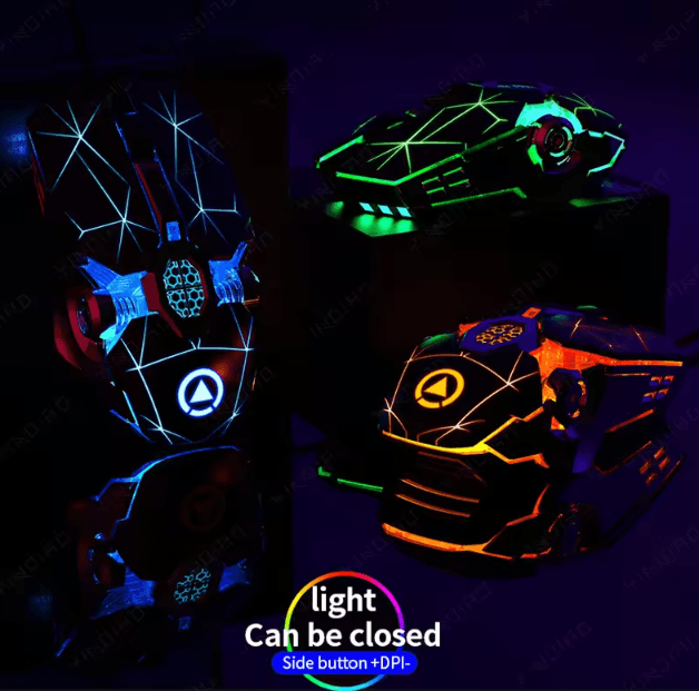 ShadowSilence 3200DPI Wired Gaming Mouse Silent USB Optical With LED Backlit white Silent