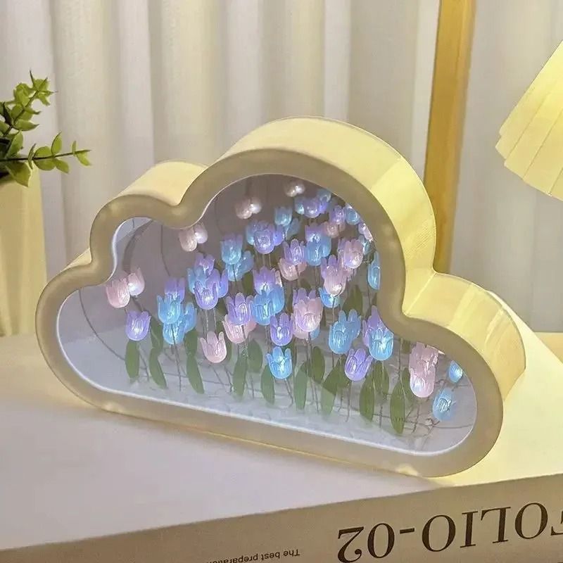 Handmade "Tulip Cloud" Infinity Night Light purple