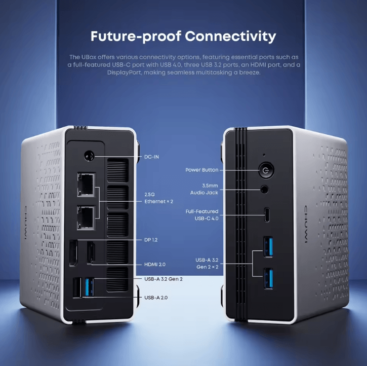 CHUWI UBox Mini PC Ryzen 6600H 7430U, 16GB RAM, 512GB SSD, Windows 11, 4K WiFi 6 Desktop eu Plug