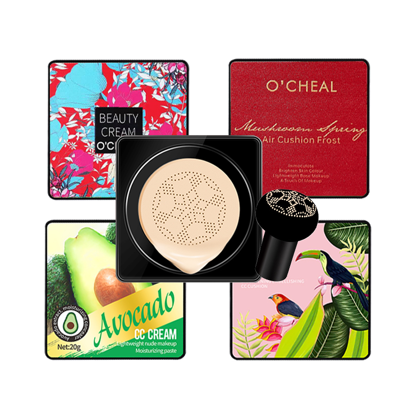 OCHEAL Mushroom Head BB Cream Foundation Face Makeup Concealer & Cushion Compact 02 Natural Avocado