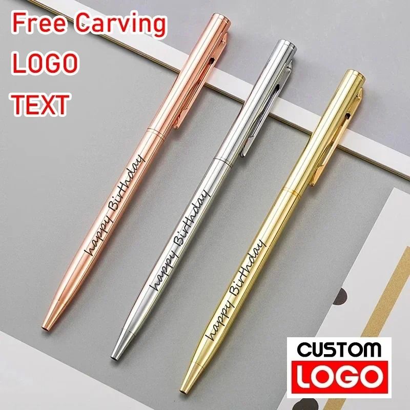 Premium Metal Ballpoint Pens Rose Gold Custom Engraved Branding & Executive Gift Set orange 20 Pcs Pens