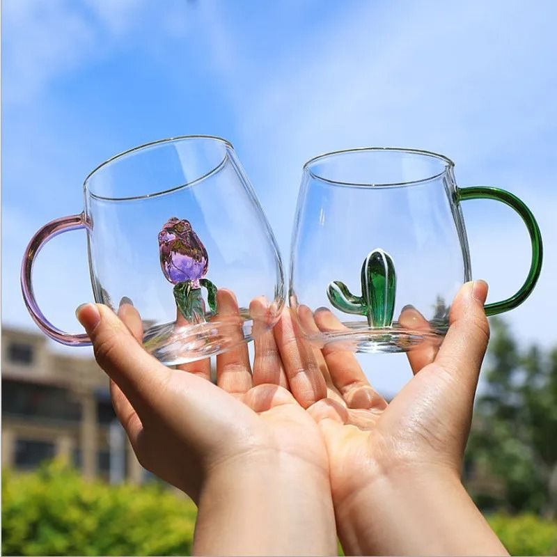 Creative 3D Cartoon Animal Glass Mug High Performance Thermal Coffee & Milk Tea Breakfast Cup i