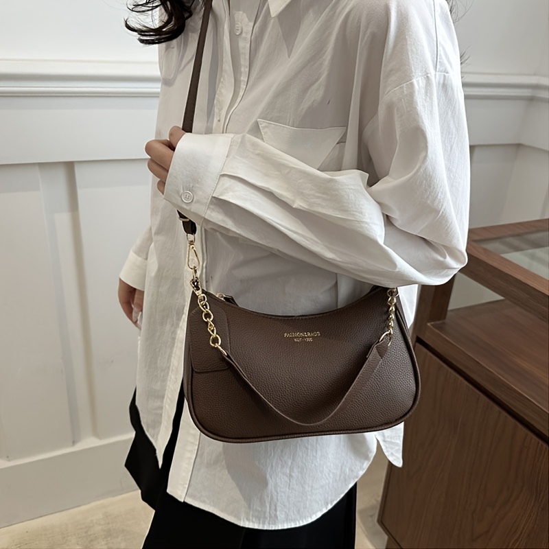 Elegant Womens Shoulder Bag With Adjustable Strap Stylish Crossbody Handbag white