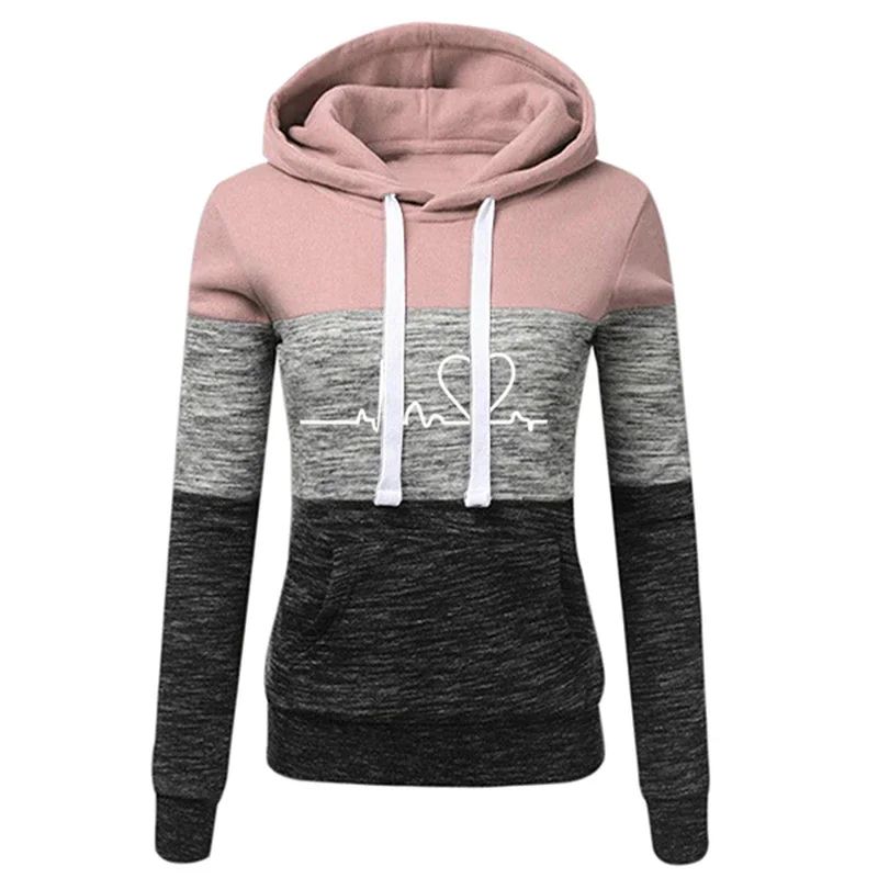 Color Block Womens Tracksuit Set Hooded Sweatshirt & Jogger Pants Activewear (S3XL) pinkb s(us 4)