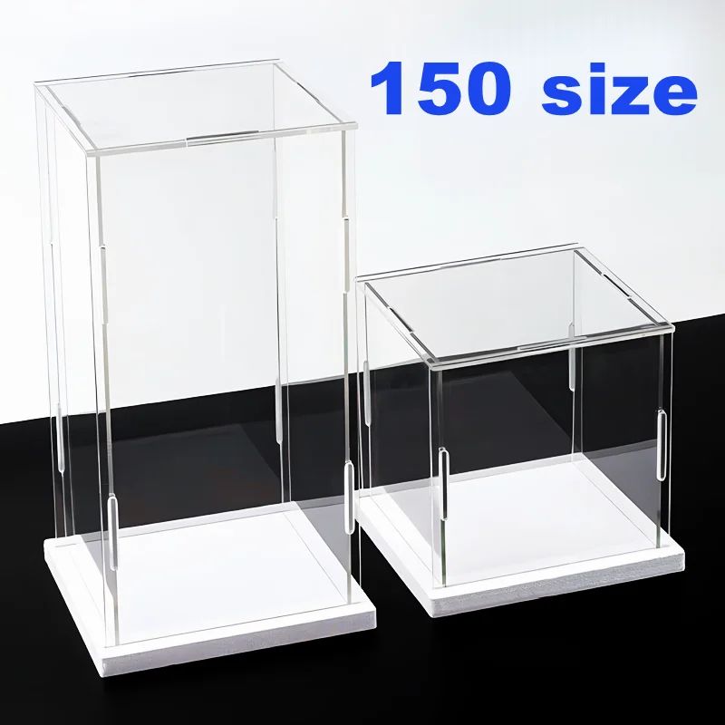 ClearGuard Acrylic Display Case Box With White Base Transparent Dustproof Showcase For Collectibles l21xw16cm h35cm