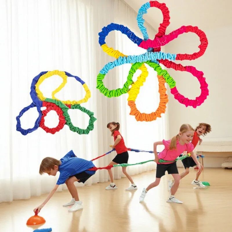 TeamSync Outdoor Team Building Game Kids Elastic Rope Loop Party Activity Set 4m