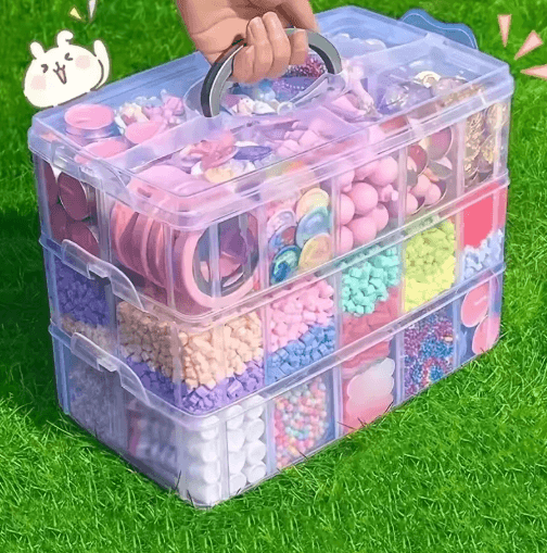 Stackable 3 Tier Plastic Storage Box With Adjustable Compartments l Transparent