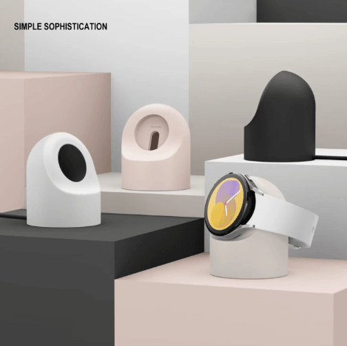 Universal Samsung Galaxy Watch Charger Stand Silicone Charging Dock For Galaxy Watch 3, 4, 5 Pro, 6 & 7 (40 44 46mm) black galaxy Watch 7 6