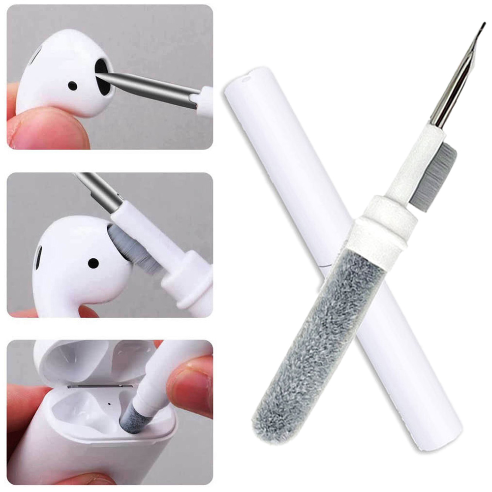 Bluetooth Earphone Cleaning Kit For Airpods Pro Wireless Earbud Case Cleaning Tools With Brush & Pen black