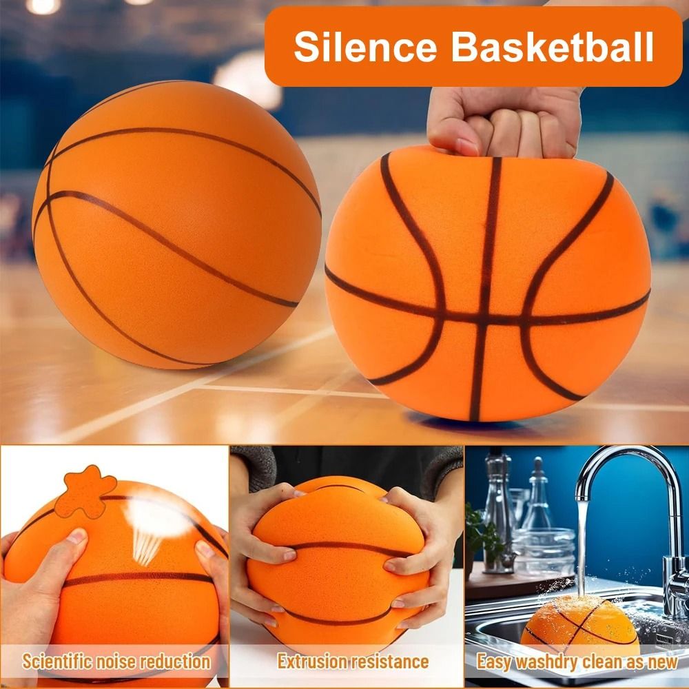 Silent Indoor Dribbling Basketball High Bounce Foam Training Ball 18 Cm