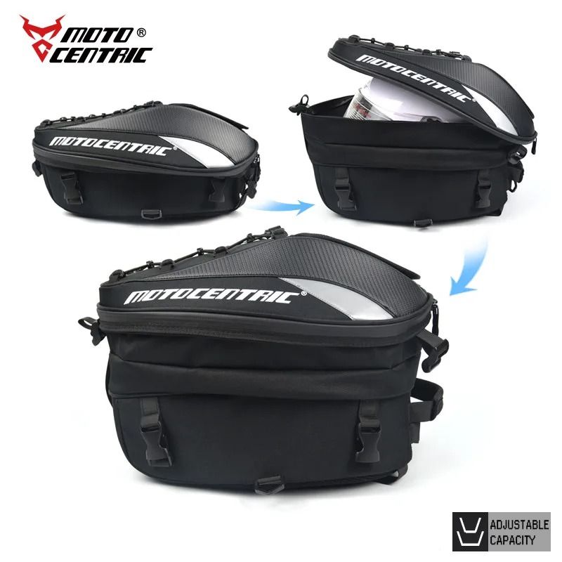 Motocentric Waterproof Motorcycle Tail Bag High Capacity Rear Seat Luggage red (37 L)
