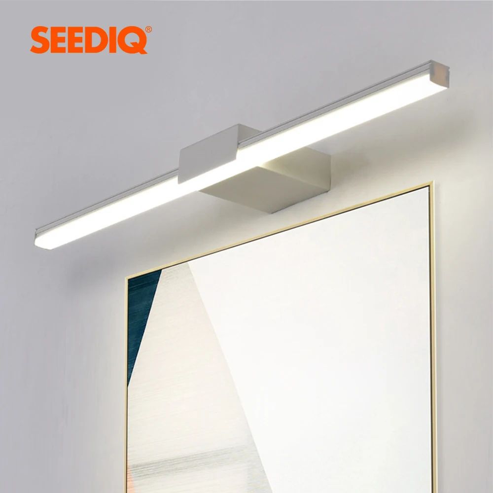 Modern Aluminum Bathroom Mirror Light Sleek LED Vanity Light Wall Sconce (Black White) black cool White(5500 7000k) 80cm