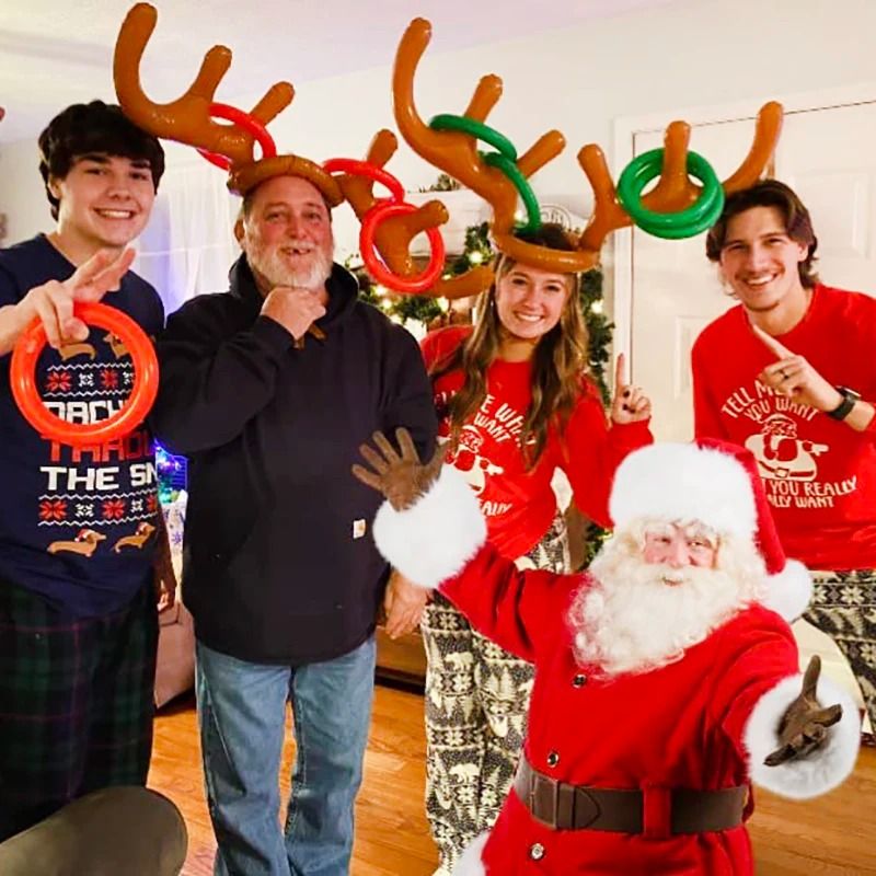 Christmas Inflatable Reindeer Antler Ring Toss Game Set a (1 Pc)
