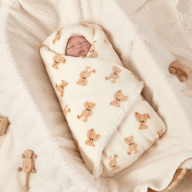SnuggleNest Winter Baby Blanket Fleece Swaddle Wrap g 75x100cm