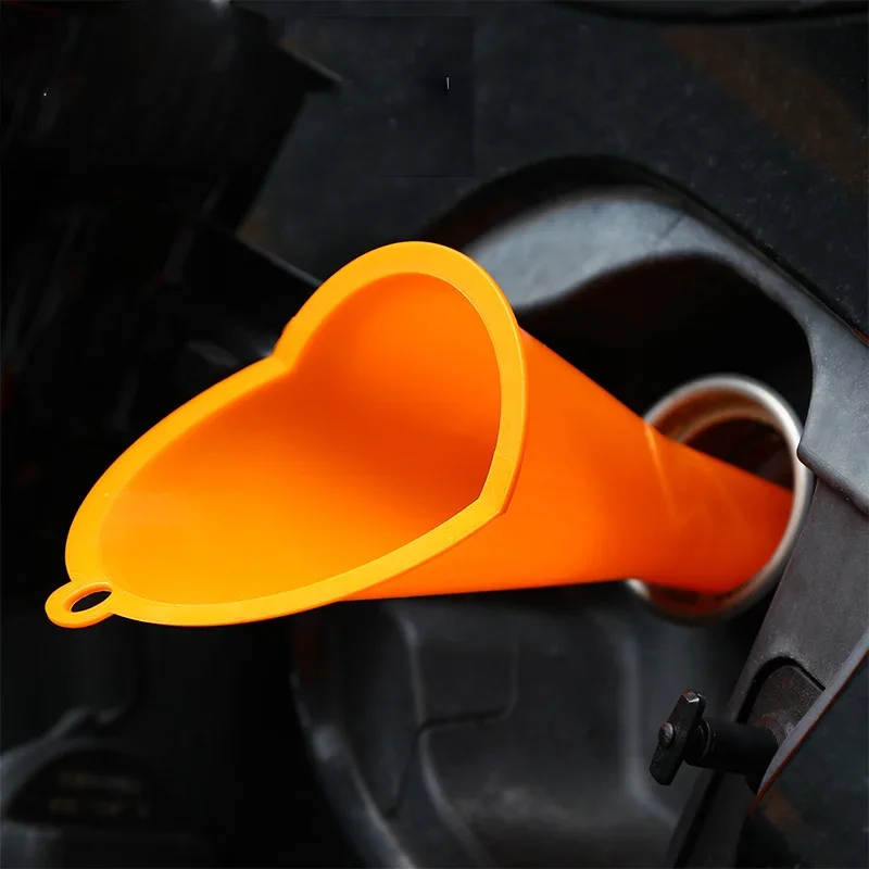 Car Long Stem Funnel For Gasoline & Oil Anti Splash Motorcycle Refueling Tool 2pcs