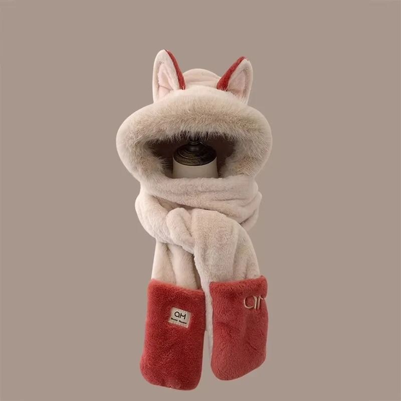 Luxury Faux Fox 3 in 1 Thermal Winter Hood khaki