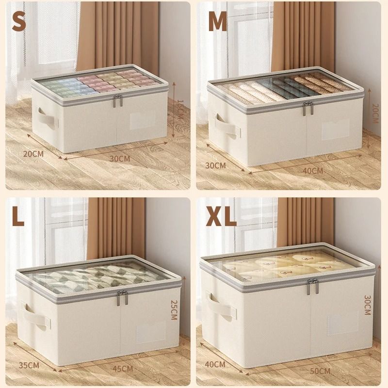Large Capacity Clothing Storage Box With Lid Foldable Wardrobe Organizer 9 Liters