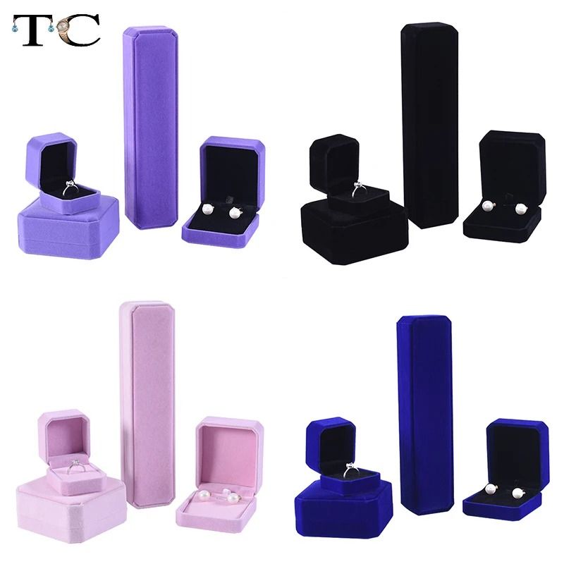 Premium Velvet Jewelry Box Elegant Ring, Necklace & Bracelet Organizer beige ring Box