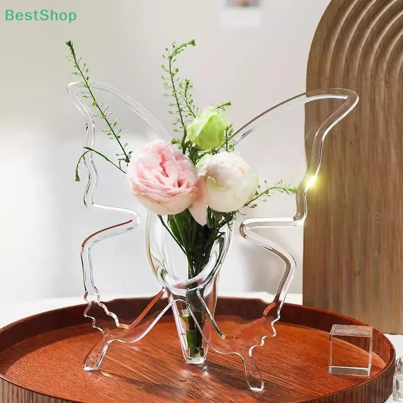 Transparent Acrylic Butterfly Photo Frame Vase For Flowers Transparent Acrylic Butterfly Photo Frame Vase For Flowers