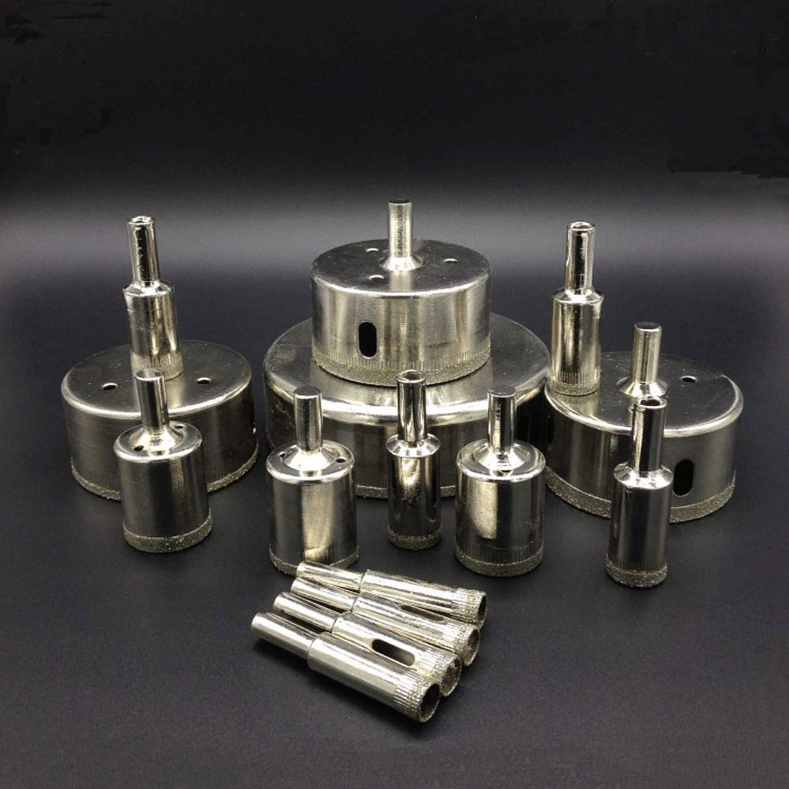 Diamond Hole Saw Drill Bit Set For Cutting Glass, Ceramic, Tile, And More Diamond Hole Saw Drill Bit Set For Cutting Glass, Ceramic, Tile, And More