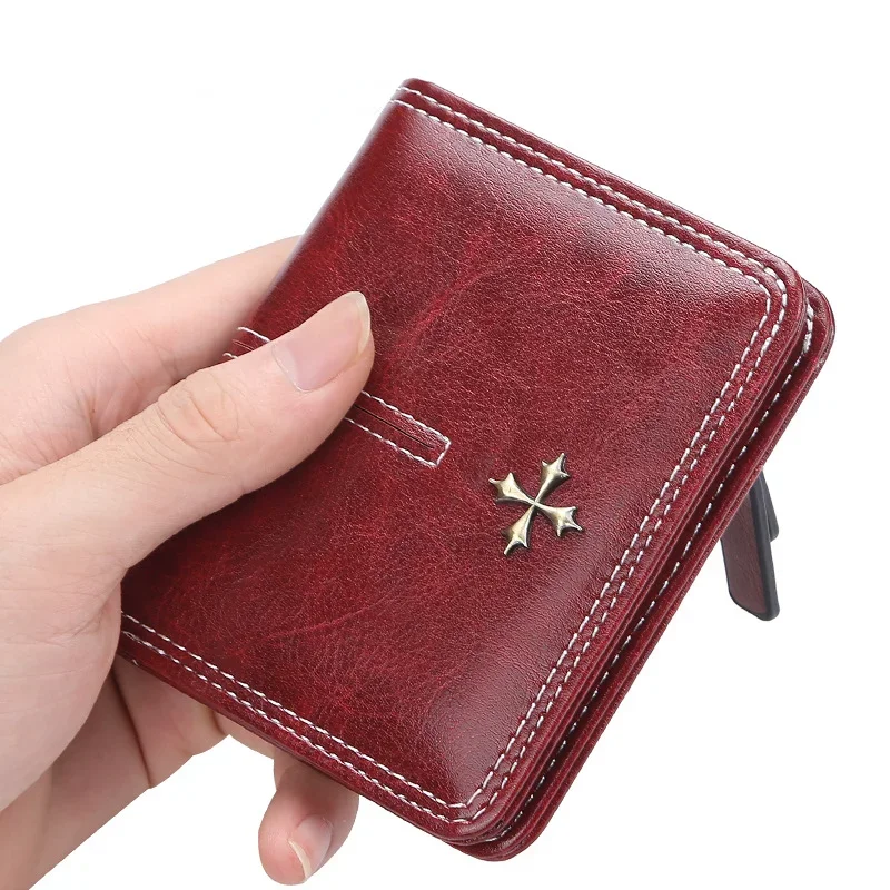Mini PU Leather Women WalletFashionable Small Zipper Wallet Card Holder Purse pink