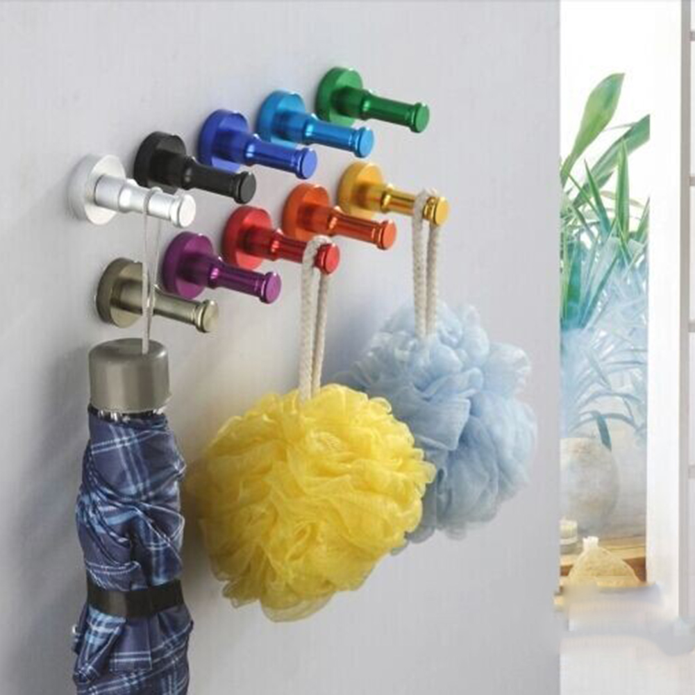 Colorful Decorative Wall Hanger For Clothes, Keys, Towels, Bathroom, Kitchen, Metal Aluminum Drilling Wall Mount Hooks 08