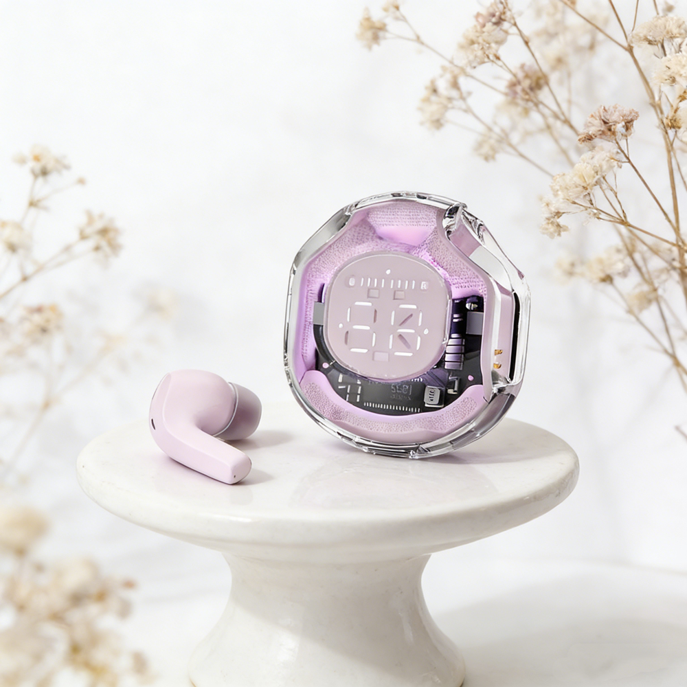 TWS Wireless Bluetooth Headset With LED Power Display Bluetooth Earphones With Charging Case black