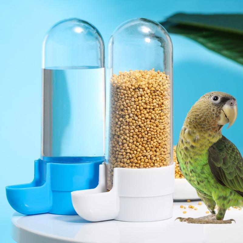 Hanging Pet Feeder For Squirrel & Parrot Water Dispenser & Food Box For Bird Cage Accessories, Perfect For Birds white l
