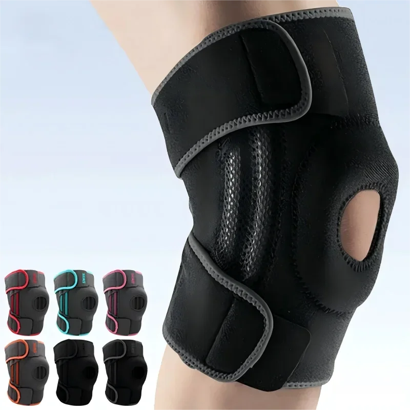 Patella Knee Brace With Side Stabilizers For Women & Men Support For Running, Basketball, Hiking black