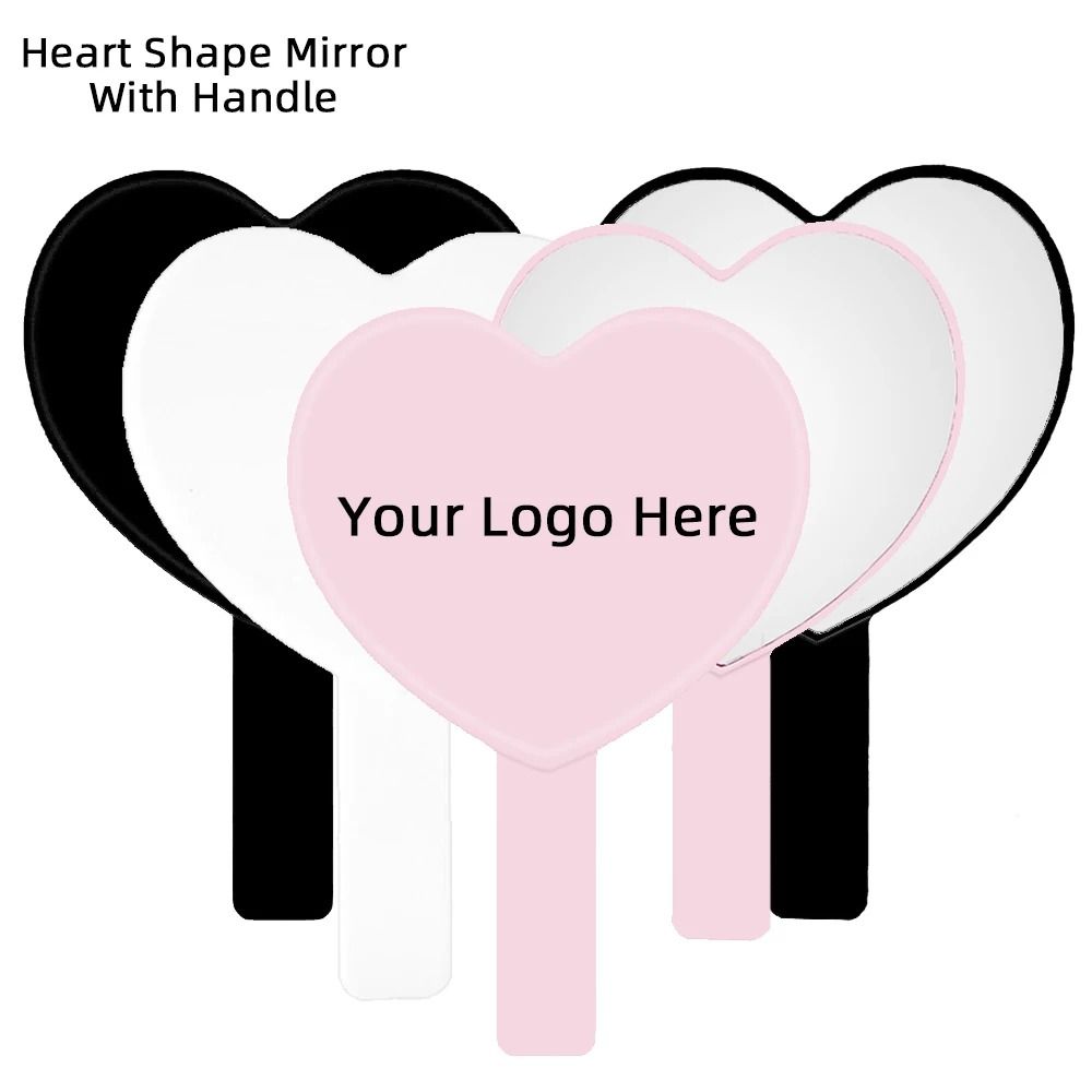 Heart Shaped Artist Hand Mirror pink