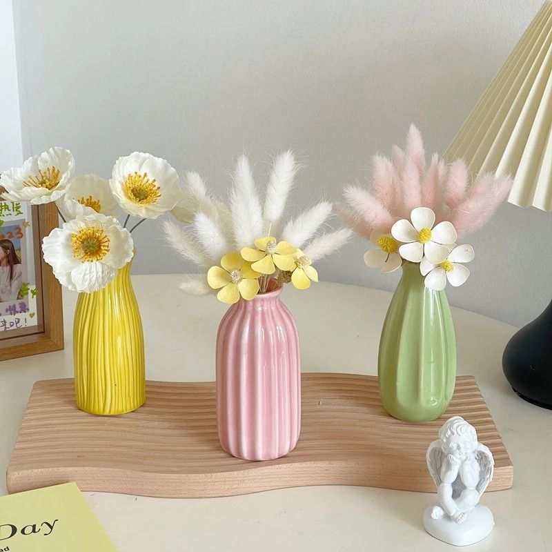 Modern Ceramic Bud Vase High Performance Candy Color Small Flower Vase & Desktop Ornament s7