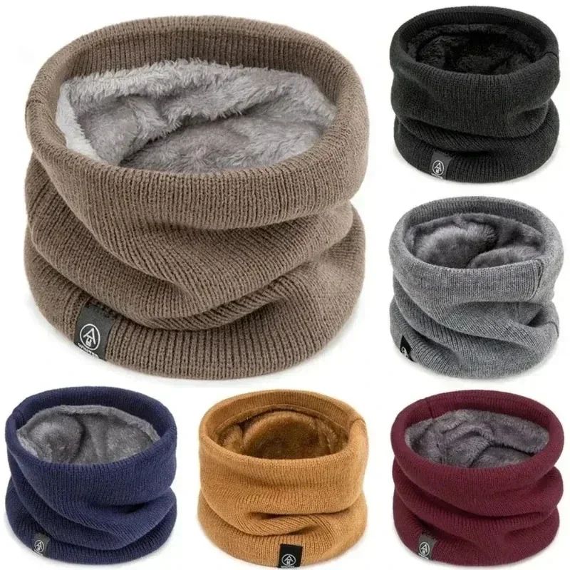 Unisex Knitted Neck Warmer Thick Winter Sports Scarf & Cold Proof Face Cover black
